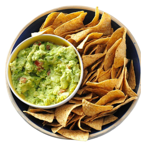 Guacamole con totopos integrales